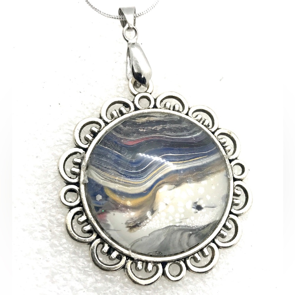 Necklace Handmade dome Pendant flower NSN